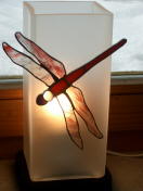 1044: Tischlampe Dekor Libelle