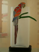 1060c: Tischlampe Dekor Papagei